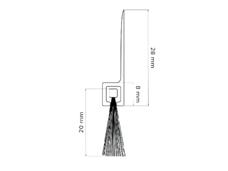 Türbodendichtung Türdichtung Antistaub Bürstendichtung Dichtungbürste ALU 98cm WEISS