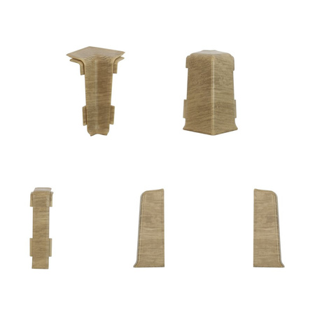 2,5m Fussleiste PVC 55mm Eiche Monaster + Montagematerial Gratis