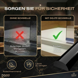 Selbstklebende Acryl-Duschschwelle 5×10 mm – Schwarz