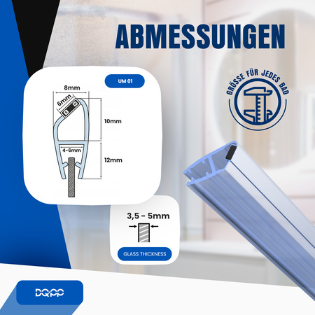 Magnetdichtung Dichtung Transparent Duschtürdichtung 4mm 5mm 6mm