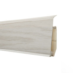 2,5m Fussleiste PVC 70mm Eiche Aspen + Montagematerial Gratis