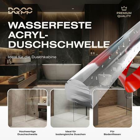 Selbstklebende Acryl-Duschschwelle 10×10 mm – Schwarz