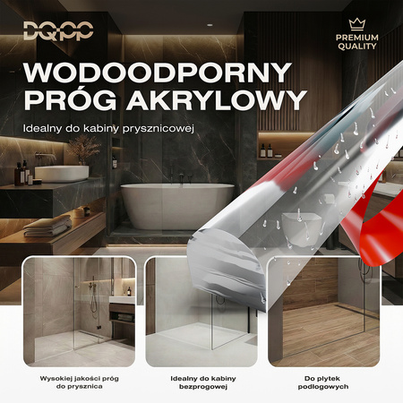 Selbstklebende Acryl-Duschschwelle 5×10 mm – Transparent