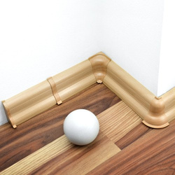2,5m Fussleiste 52mm BUCHE GOLD Fußleiste Leiste Sockelleiste Laminatleiste Bodenleiste + Montagematerial GRATIS