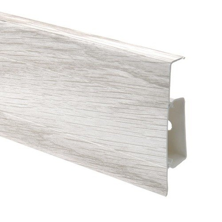 2,5m Fussleiste PVC 75mm Ash Baltimore + Montagematerial Gratis