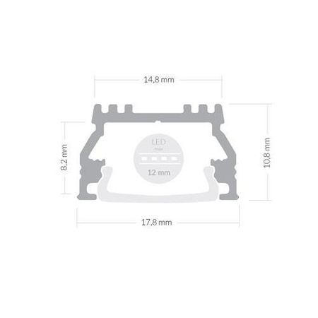 Alu Profil für LED EINPUTZ Milchglas Streifen Lichtleiste Aluminium 1m - 2m