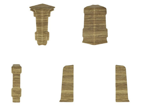 2,5m Fussleiste PVC 55mm Eiche Canyon + Montagematerial Gratis