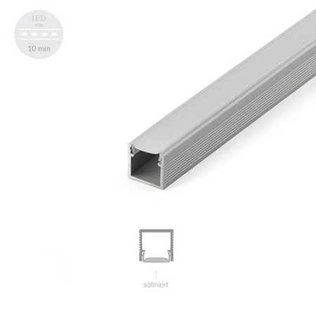 Alu Profil für LED MODELL F Satiniert Streifen Lichtleiste Aluminium 2m