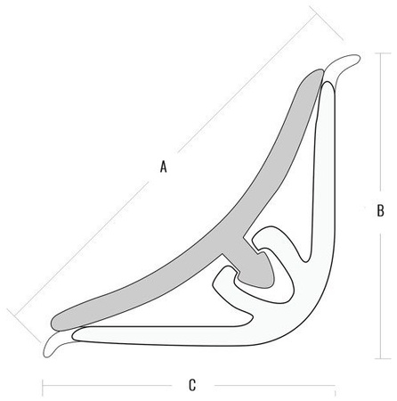 1,5m - 3m Abschlussleiste 15mm WEISS GLÄNZEND