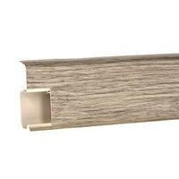 2,5m Fussleiste PVC 55mm Eiche Canyon + Montagematerial Gratis