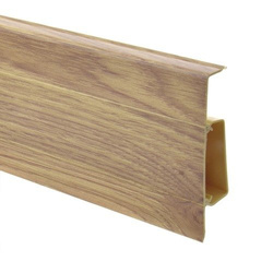 2,5m Fussleiste PVC 75mm Eiche Alabama + Montagematerial Gratis