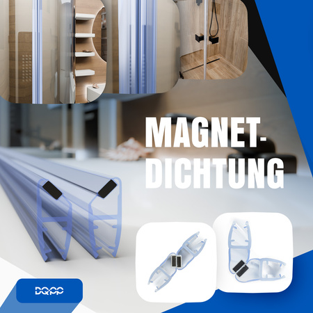 Magnetdichtung Dichtung Transparent Duschtürdichtung 6mm 8mm