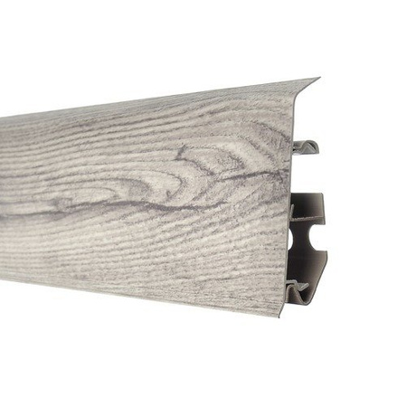 2m Fussleiste 70mm EICHE JASMIN Fußleiste Leiste Sockelleiste Laminatleiste Bodenleiste PVC + Montagematerial GRATIS