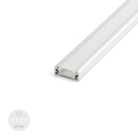 Alu Profil für LED AUFPUTZ FLACH Milchglas Streifen Lichtleiste Aluminium 1m - 2m