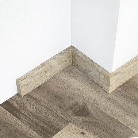 2,5m Fussleiste PVC 55mm Eiche Schlesisch + Montagematerial Gratis