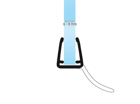 Duchdichtung Duschkabine Duschwand Dichtung UK12 6-8mm Glassstärke