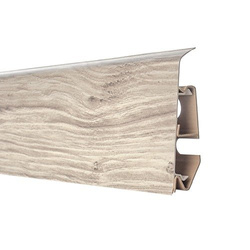 2,5m Fussleiste PVC 70mm Eiche Husky + Montagematerial Gratis