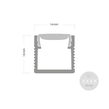 Alu Profil für LED MODELL F Satiniert Streifen Lichtleiste Aluminium 2m