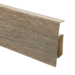 2,5m Fussleiste PVC 75mm Eiche Canyon + Montagematerial Gratis