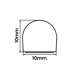 Selbstklebende Acryl-Duschschwelle 10×10 mm – Schwarz