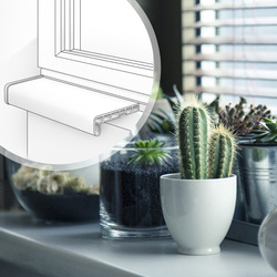 Fensterbank Fensterbrett für den Innenbereich PVC Tiefe 35cm NUSS + Endkappen GRATIS!