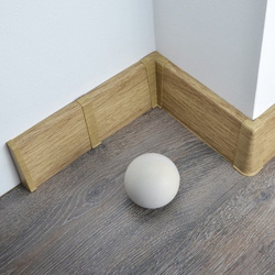 2,5m Fussleiste PVC 75mm Eiche Nevada + Montagematerial Gratis