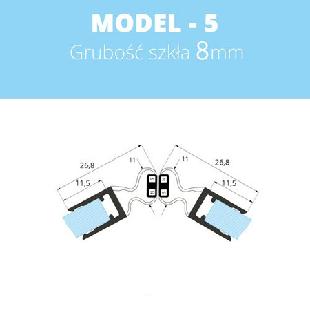 1 PAAR Duschdichtung Magnetdichtung 6-8mm MODEL 5