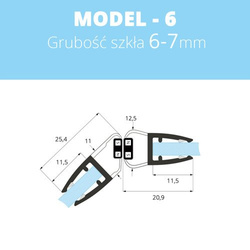 1 PAAR Duschdichtung Magnetdichtung 6-8mm MODEL 6