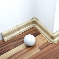 2,5m Fussleiste 52mm SCHILFROHR HELL Fußleiste Leiste Sockelleiste Laminatleiste Bodenleiste + Montagematerial GRATIS