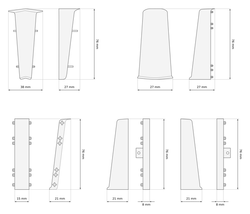 2,5m Fussleiste PVC 75mm Ash Baltimore + Montagematerial Gratis