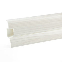 2,5m Fussleiste PVC 62mm Kieferweiss + Montagematerial Gratis