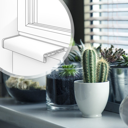 Fensterbank Fensterbrett für den Innenbereich PVC Tiefe 20cm WINCHESTER + Endkappen GRATIS!