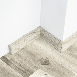 2,5m Fussleiste PVC 55mm Eiche Husky + Montagematerial Gratis