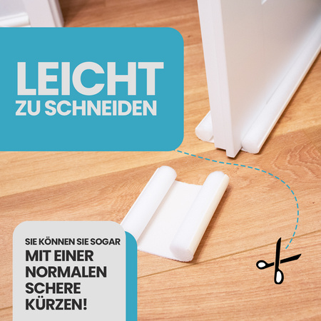 Zugluftstopper Tür Türdichtung Türisolierung Türbodendichtung Zugluft Durchzug 95cm WEISS