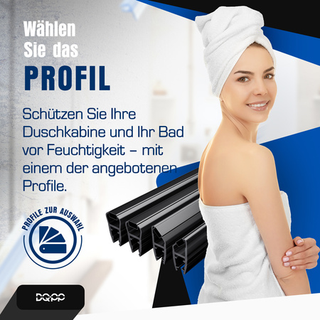 Magnetdichtung Dichtung Schwarz Duschtürdichtung 6mm 8mm