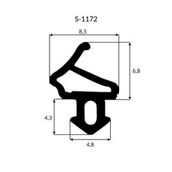 Fensterdichtung S-1172 Schwarz Aluplast PVC Kunststofffenster Dichtung
