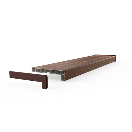 Fensterbank Fensterbrett für den Innenbereich PVC Tiefe 25cm NUSS + Endkappen GRATIS!