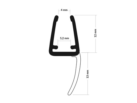 Duchdichtung Duschkabine Duschwand Dichtung UK25 4,8-5mm Glassstärke