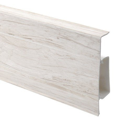 2,5m Fussleiste PVC 75mm Bergklon + Montagematerial Gratis