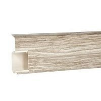 2,5m Fussleiste PVC 55mm Eiche Husky + Montagematerial Gratis