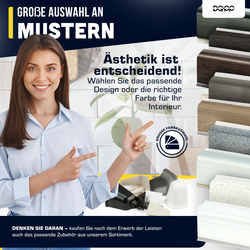 1,5m 2m+1m Abschlussleiste Winkelleiste Wandabschlussleiste PVC 37mm ANTHRAZIT mit Montage Schrauben GRATIS