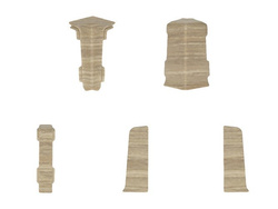 2,5m Fussleiste PVC 55mm Eiche Aldabra + Montagematerial Gratis