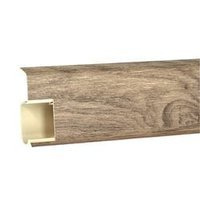 2m Fussleiste 55mm EICHE SCHLESISCH Fußleiste Leiste Sockelleiste Laminatleiste Bodenleiste PVC + Montagematerial GRATIS