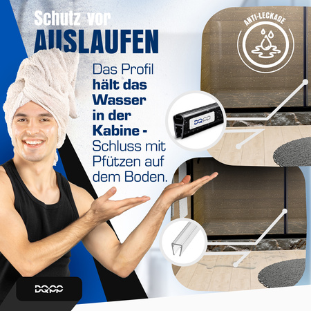 Magnetdichtung Dichtung Schwarz Duschtürdichtung 4mm  6mm