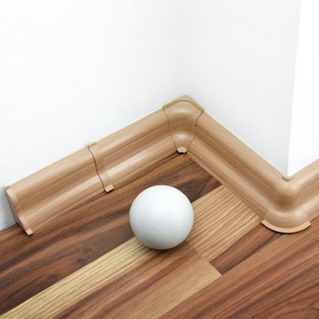 2,5m Fussleiste 52mm BUCHE NATURLICH Fußleiste Leiste Sockelleiste Laminatleiste Bodenleiste + Montagematerial GRATIS