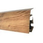 2,5m Fussleiste PVC 70mm Eiche Exclusive + Montagematerial Gratis