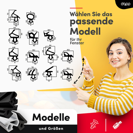 Fensterdichtung S-835X Schwarz Veka PVC Kunststofffenster Dichtung