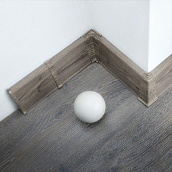 2m Fussleiste 70mm EICHE STEIN Fußleiste Leiste Sockelleiste Laminatleiste Bodenleiste PVC + Montagematerial GRATIS