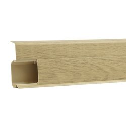2,5m Fussleiste PVC 55mm Eiche Monaster + Montagematerial Gratis