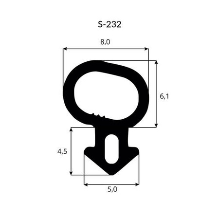 Gummidichtung Fensterdichtung PANORAMA S-232 SCHWARZ